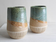 Load image into Gallery viewer, Seafoam Green Sgraffito Tumblers