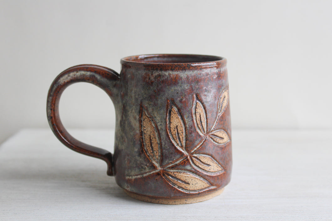 Copper Rainbow Carved Medium Mug