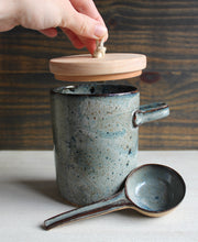 Load image into Gallery viewer, Grey Lidded Jar &amp; Scoop Set