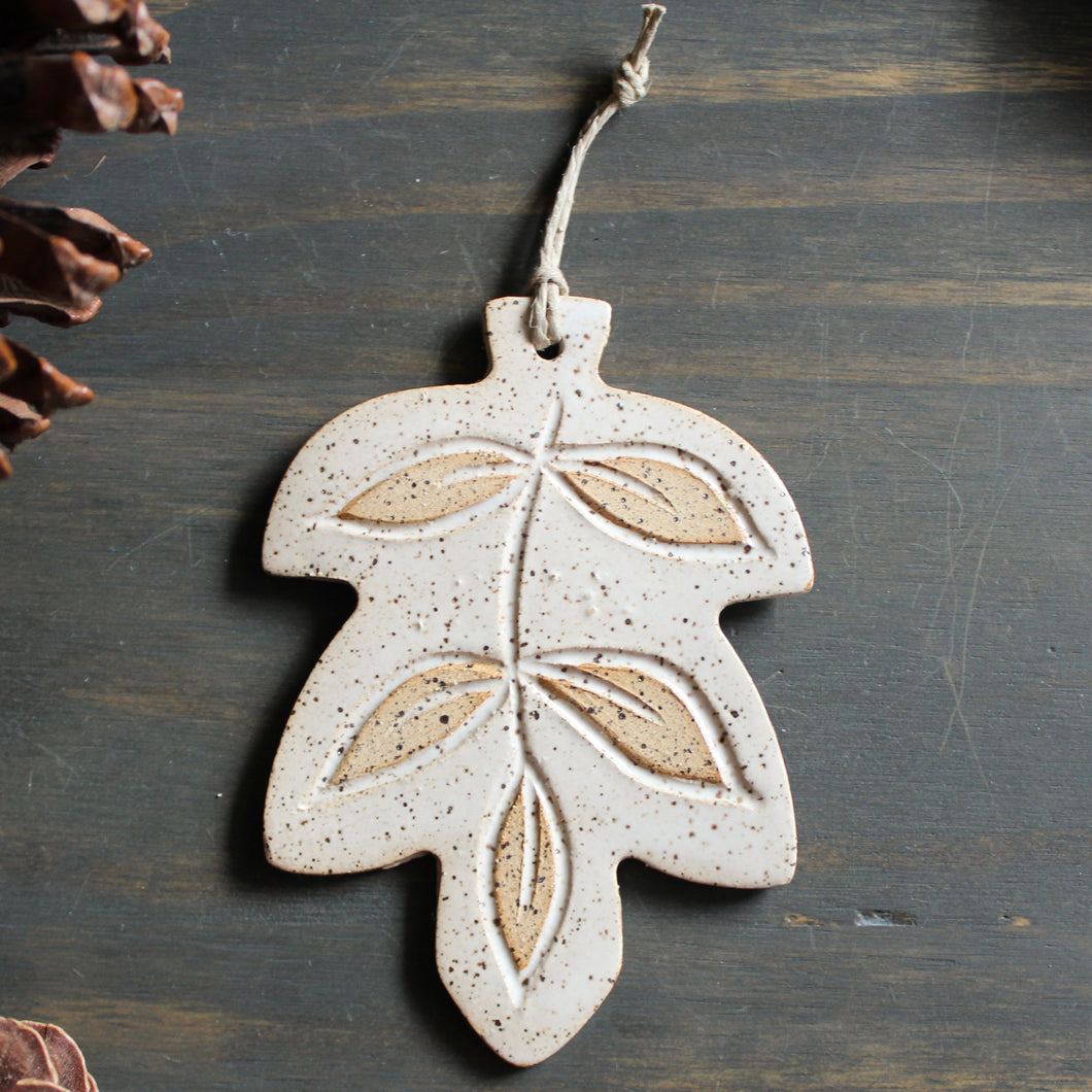 White Leaf Ornament