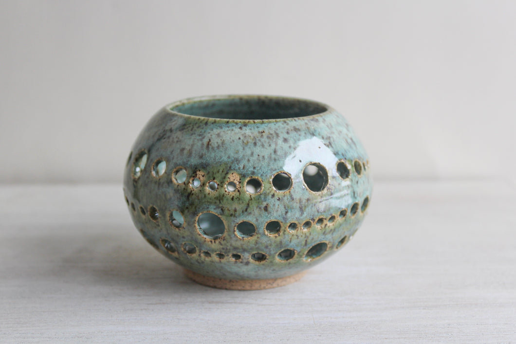 Seafoam Green Candle Holder