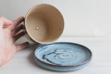 Load image into Gallery viewer, Light Blue Planter &amp; Plate Set