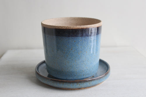 Light Blue Planter & Plate Set