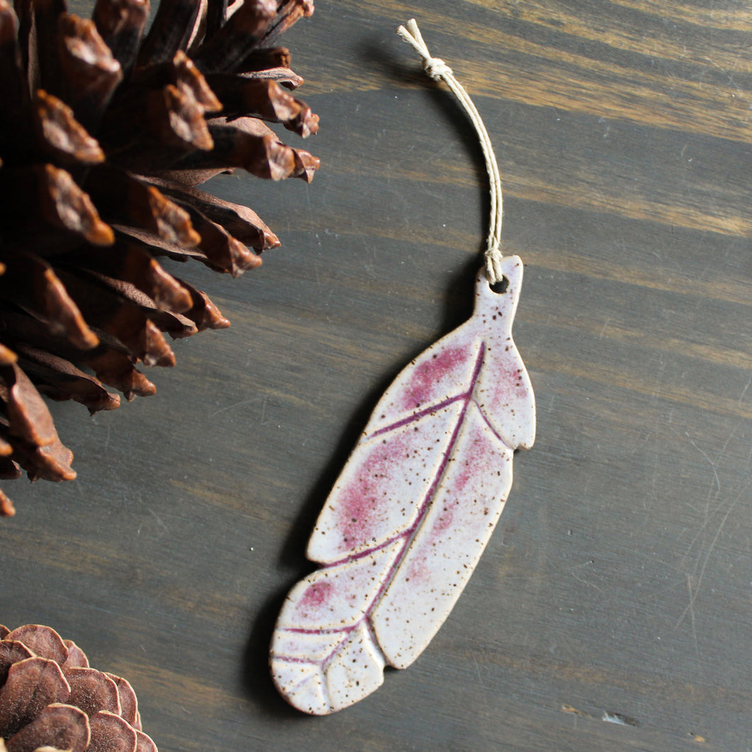 Pink Feather Ornament