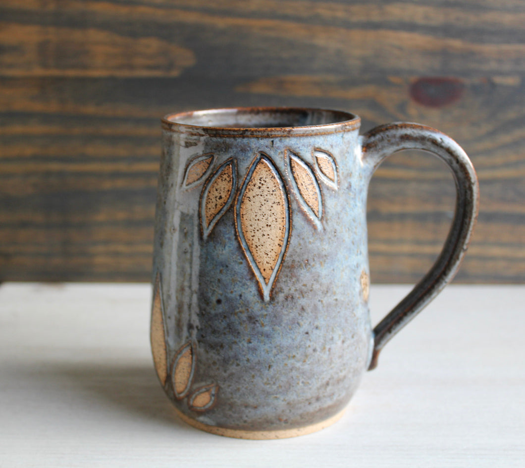 Light Blue Carved XL Mug