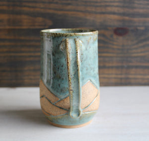 Seafoam Green Carved XL Mug