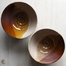 Load image into Gallery viewer, Pair of Brown &amp; White Bowls