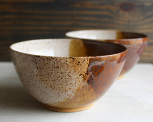 Pair of Brown & White Bowls