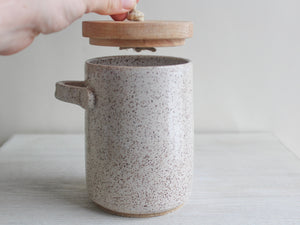 White Lidded Jar & Scoop Set