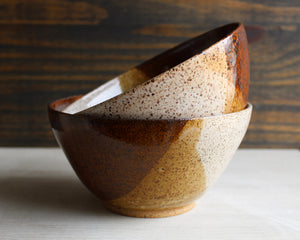 Pair of Brown & White Bowls