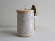 Load image into Gallery viewer, White Lidded Jar &amp; Scoop Set