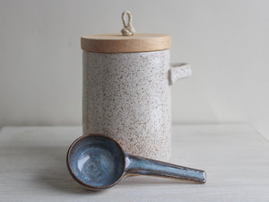 White Lidded Jar & Scoop Set