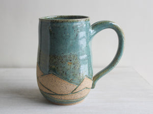 Seafoam Green Carved XL Mug