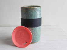 Load image into Gallery viewer, Seafoam Green Travel Tumbler with Silicone Lid &amp; Sleeve