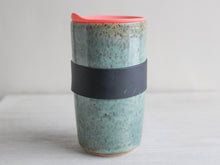 Load image into Gallery viewer, Seafoam Green Travel Tumbler with Silicone Lid &amp; Sleeve