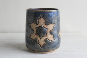 Blue Carved Medium Mug