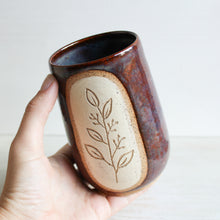 Load image into Gallery viewer, Copper Rainbow Botanical Sgraffito Tumbler