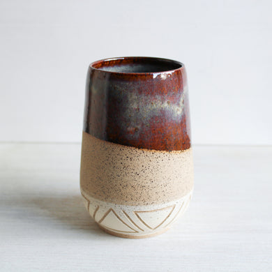 Copper Rainbow Sgraffito Tumbler