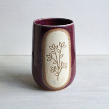 Load image into Gallery viewer, Raspberry Botanical Sgraffito Tumbler