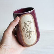 Load image into Gallery viewer, Raspberry Botanical Sgraffito Tumbler