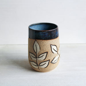 Blue Sgraffito Tumbler