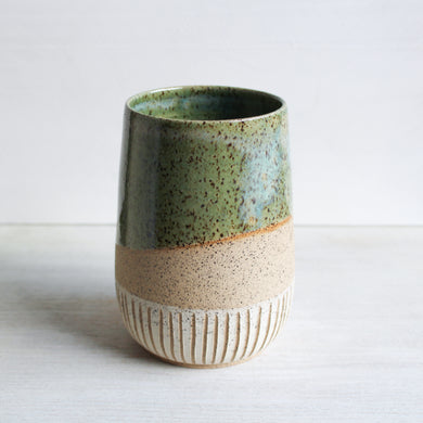 Seafoam Green Sgraffito Tumbler