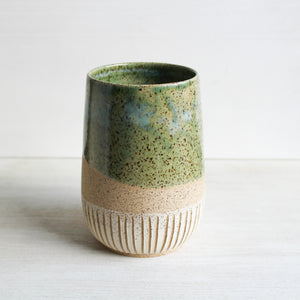 Seafoam Green Sgraffito Tumbler