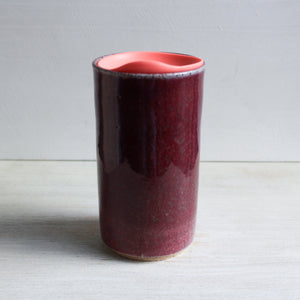 Raspberry Travel Tumbler with Silicone Lid & Sleeve