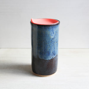 Blue Travel Tumbler with Silicone Lid & Sleeve