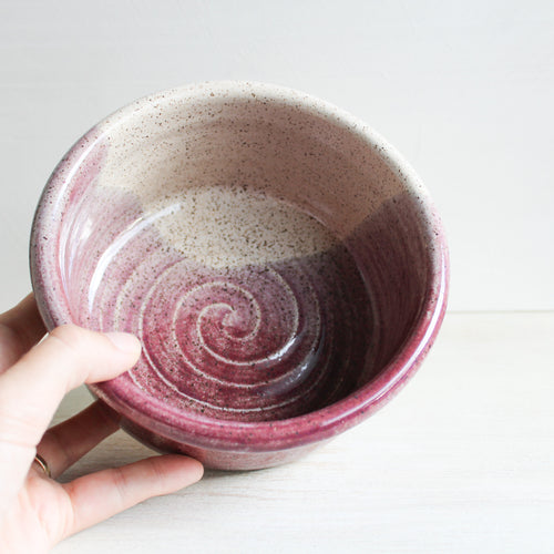 White & Raspberry Pet Bowl