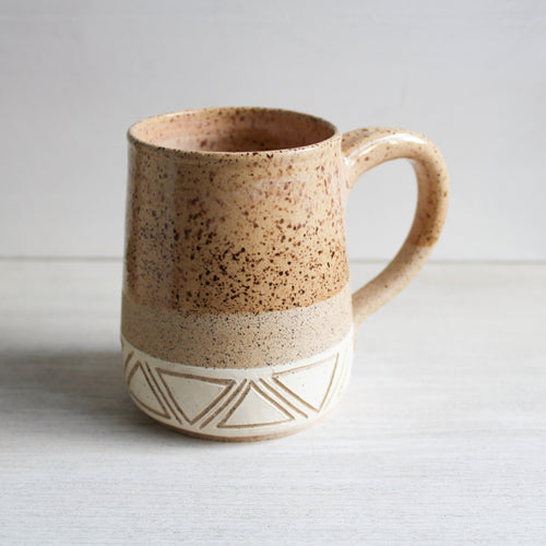 Yellow Sgraffito Medium Mug