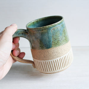 Seafoam Green Sgraffito Medium Mug