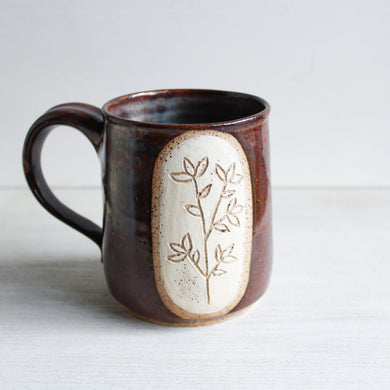 Copper Rainbow Botanical Sgraffito Medium Mug