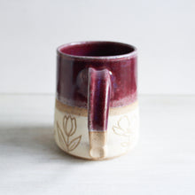 Load image into Gallery viewer, Raspberry Botanical Sgraffito Medium Mug