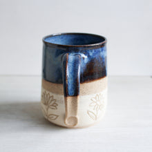 Load image into Gallery viewer, Blue Botanical Sgraffito Medium Mug
