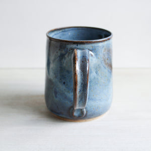 Light Blue Botanical Sgraffito Medium Mug