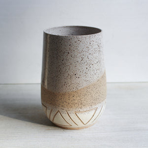 White Sgraffito Tumbler