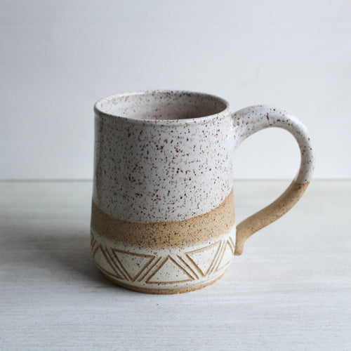 White Sgraffito Medium Mug