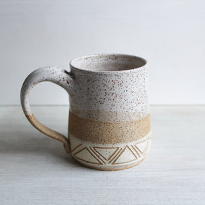White Sgraffito Medium Mug