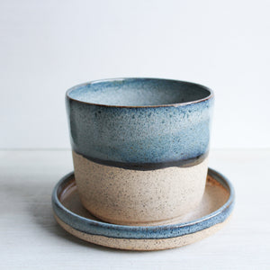 Grey Planter & Plate Set