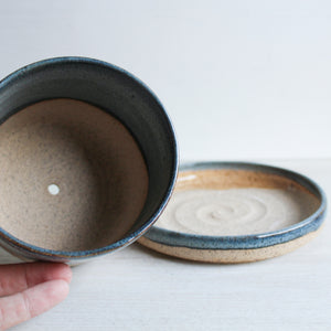 Grey Planter & Plate Set