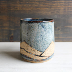 Grey Carved Medium Mug