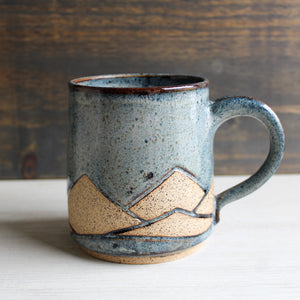 Grey Carved Medium Mug