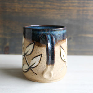 Blue Sgraffito Medium Mug