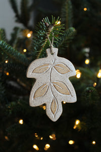 White Leaf Ornament